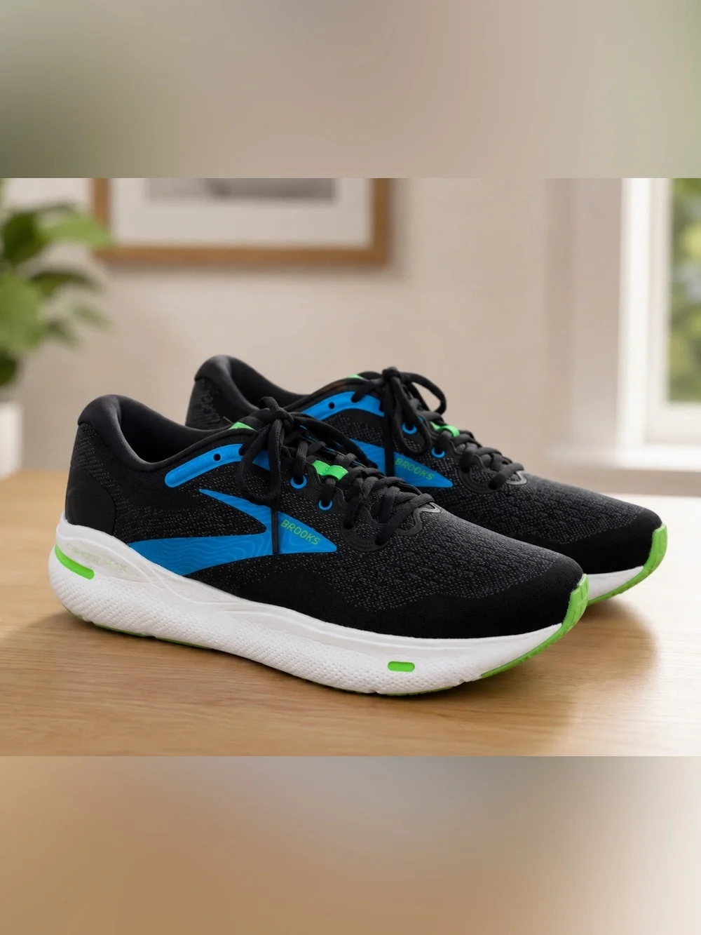 Brooks Ghost Max SE Men’s Walking Running Shoes Black Atomic Blue Size 12